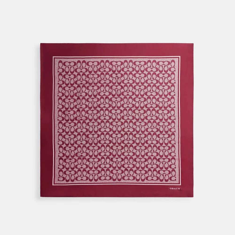 Zijden vierkante sjaal met kenmerkende print met textuur