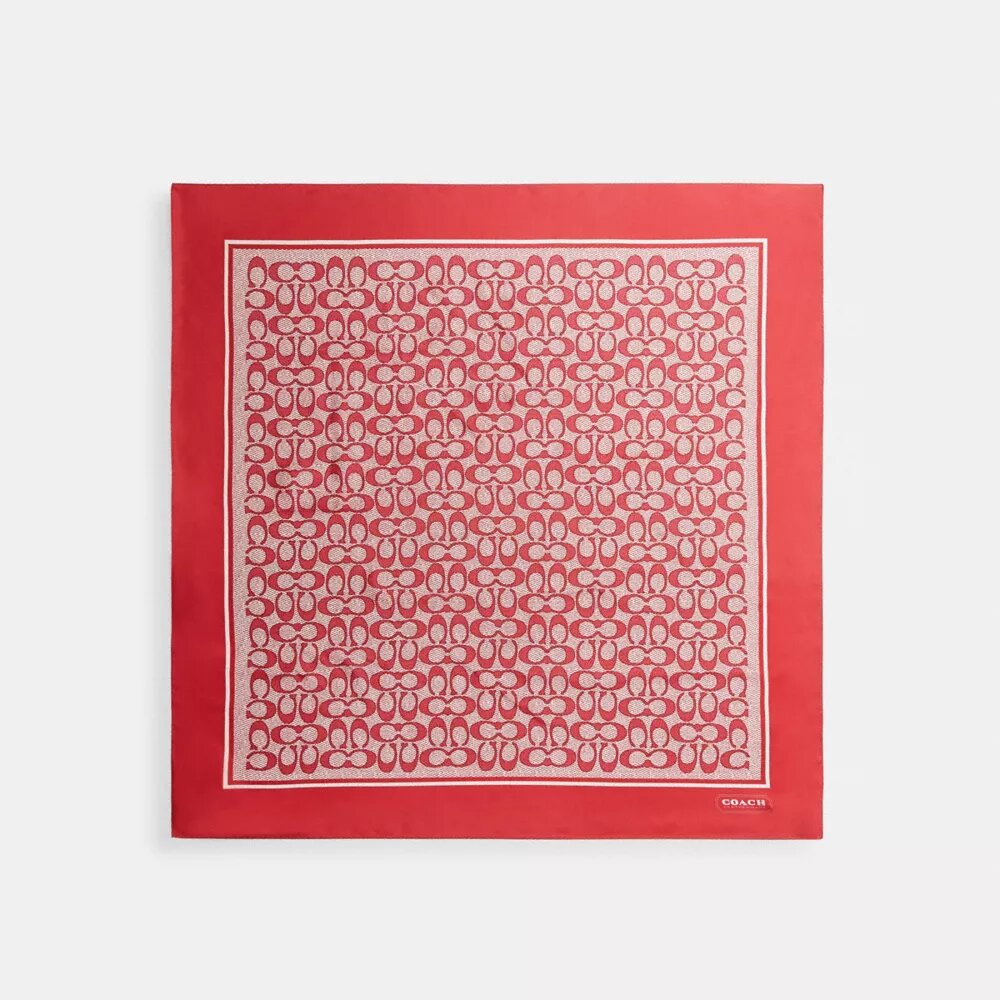 Zijden vierkante sjaal met kenmerkende print met textuur