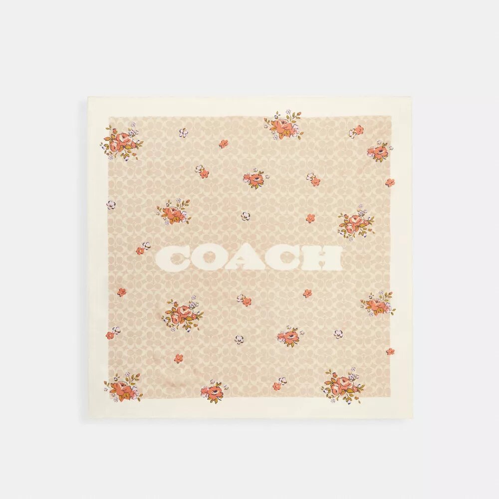 Zijden vierkante sjaal met kenmerkende ‘Spring Blossom’-print