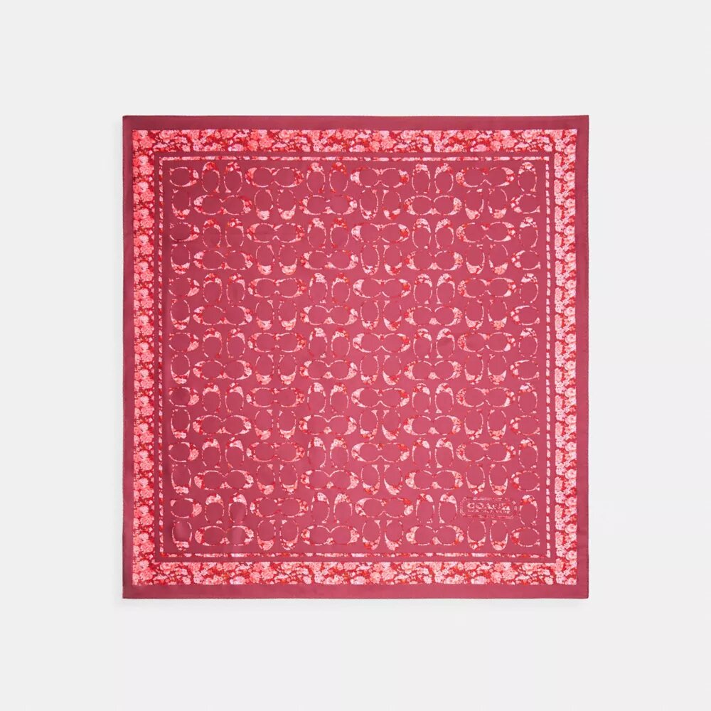 Zijden vierkante sjaal met onze kenmerkende Rose Meadow-print