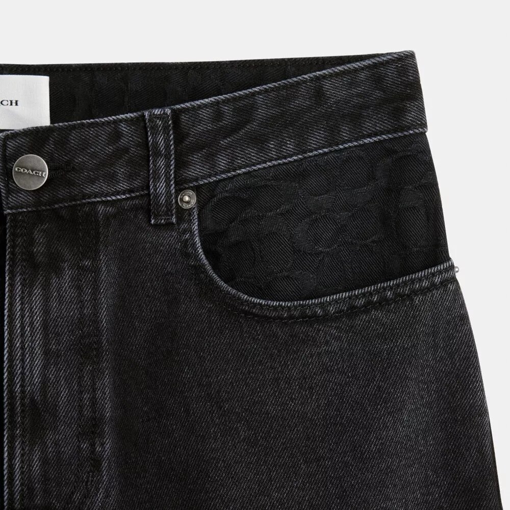 Zwarte tapered jeans van biologisch katoen