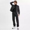 Zwarte tapered jeans van biologisch katoen