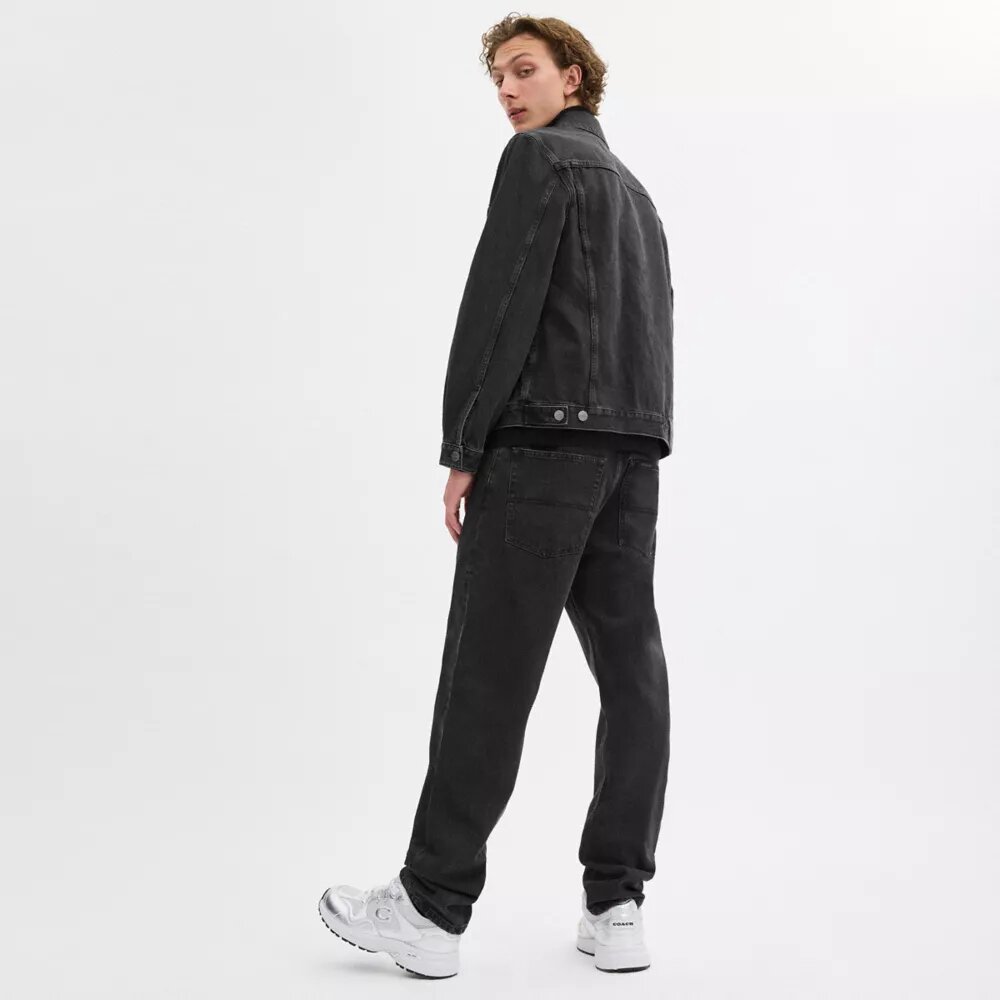 Zwarte tapered jeans van biologisch katoen